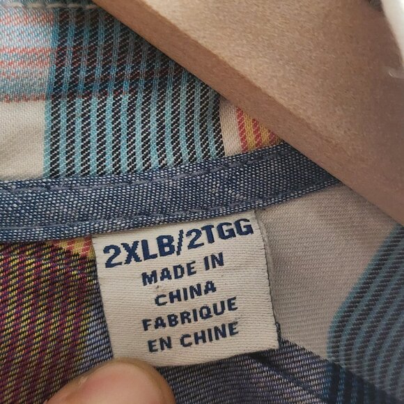 Tommy Bahama Shirt Mens 2XL Multicolor Plaid Button Up Long Sleeve Cotton Tencel - Picture 4 of 12